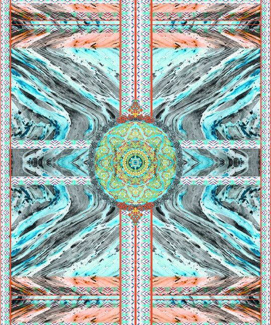 几何花卉印花华亿平台图片