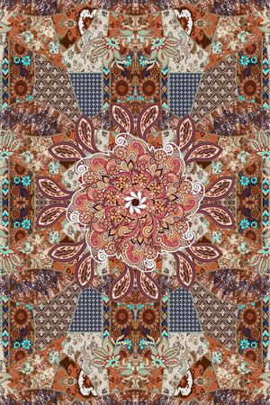 几何花卉印花华亿平台图片