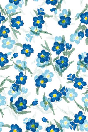 清爽底花卉印花华亿平台图片