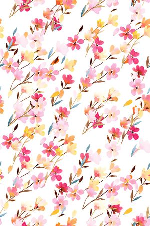 清爽底花卉印花华亿平台图片