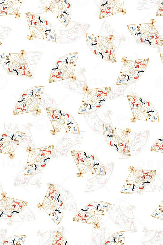 扇子印花华亿平台图片