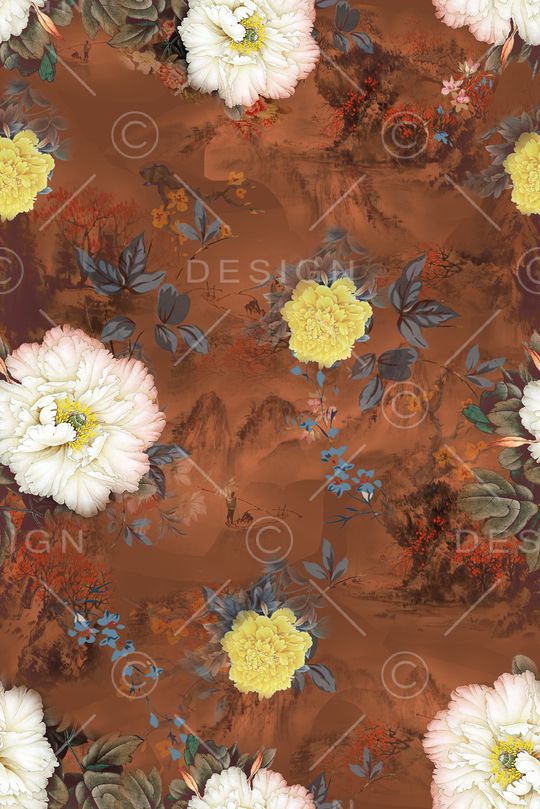 花卉印花华亿平台图片