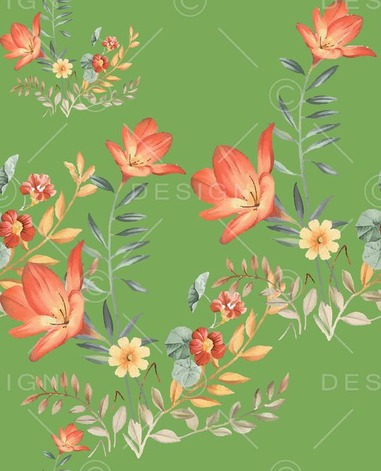 彩底花卉印花华亿平台图片