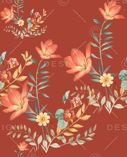 彩底花卉印花华亿平台图片