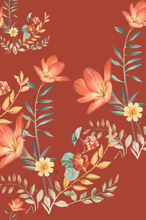 彩底花卉印花华亿平台图片