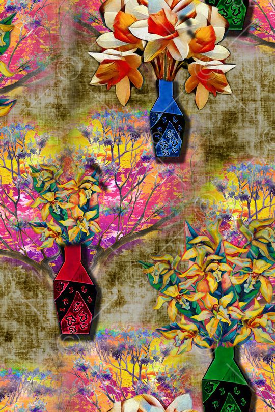 旗袍香云纱印花华亿平台图片