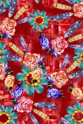 旗袍香云纱印花华亿平台图片