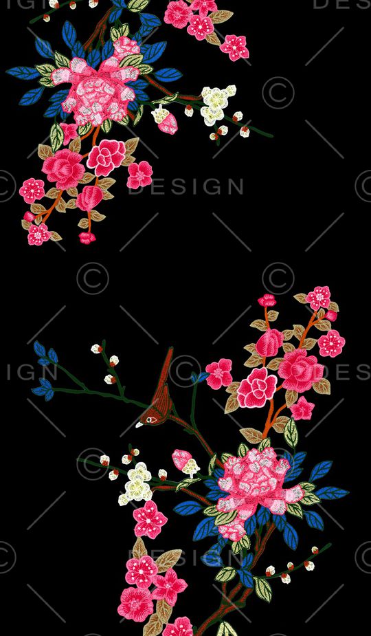 中国风定位旗袍印花华亿平台图片