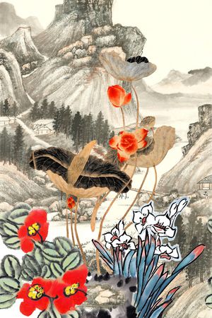 旗袍香云纱印花华亿平台图片