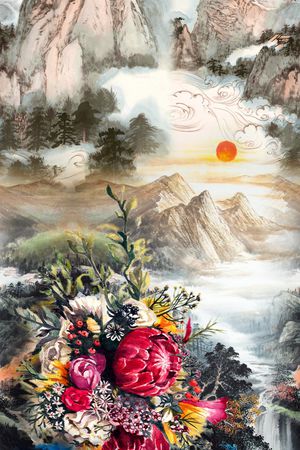 旗袍香云纱印花华亿平台图片