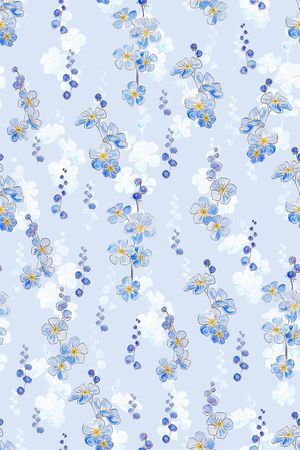 清爽底花卉印花华亿平台图片