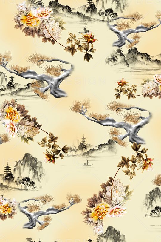 花卉印花华亿平台图片