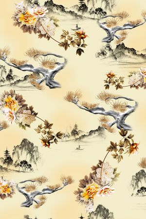 花卉印花华亿平台图片