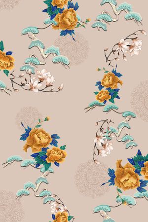 花卉印花华亿平台图片