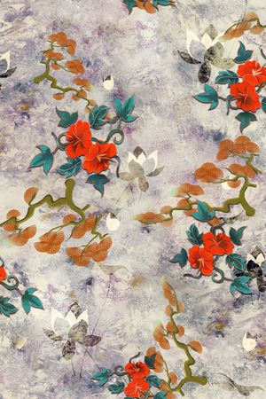 花卉印花华亿平台图片