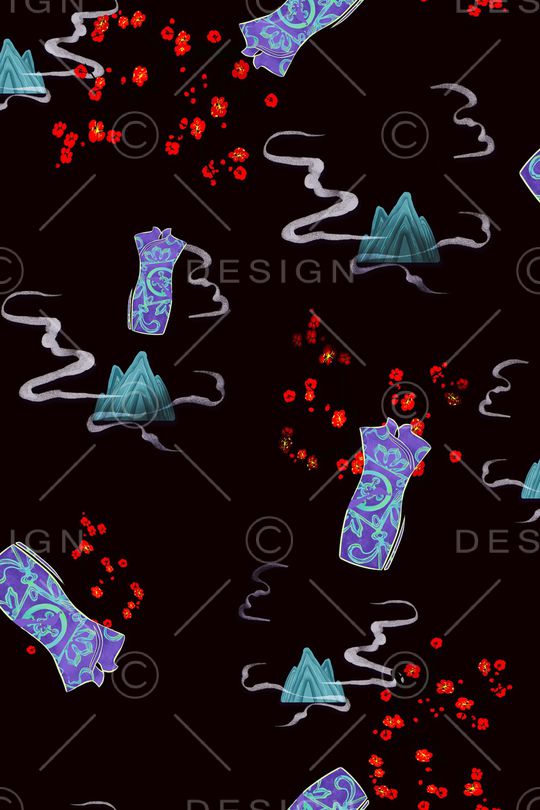 花卉印花华亿平台图片