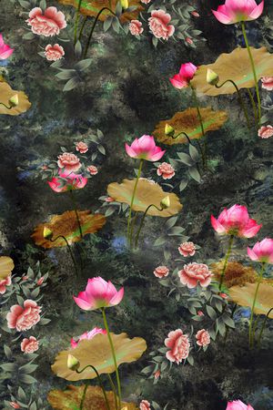 花卉印花华亿平台图片