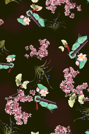 花卉印花华亿平台图片