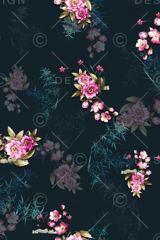 花卉印花华亿平台图片