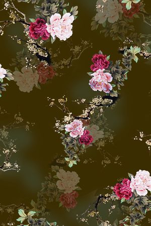 花卉印花华亿平台图片