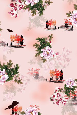 花卉印花华亿平台图片