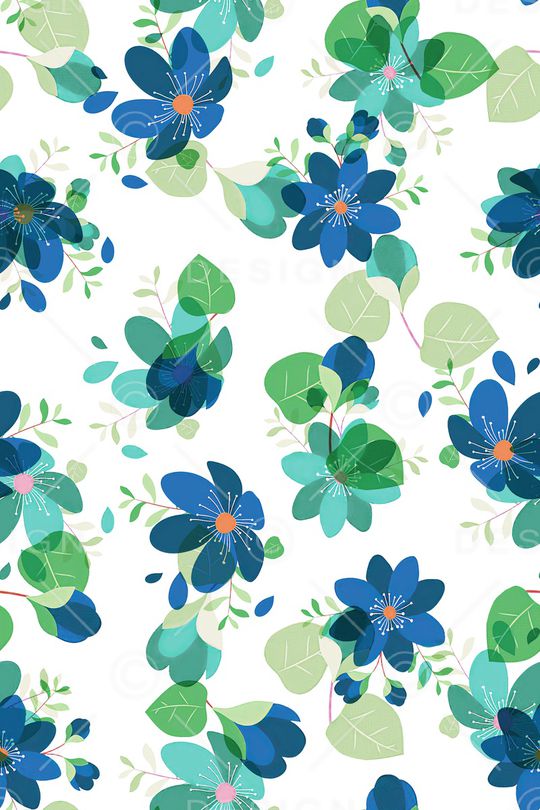 清爽底花卉印花华亿平台图片