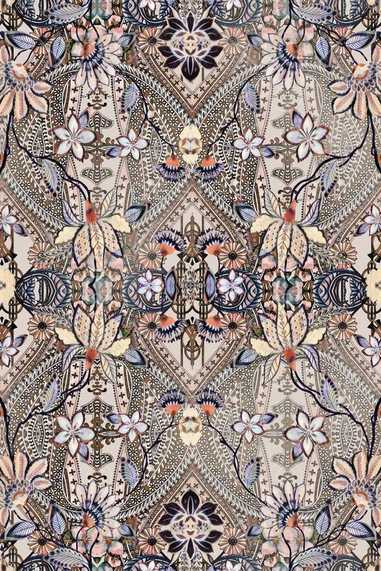 几何花卉印花华亿平台图片