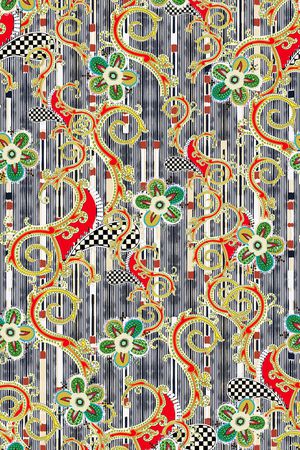 几何花卉印花华亿平台图片