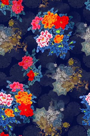 花卉印花华亿平台图片