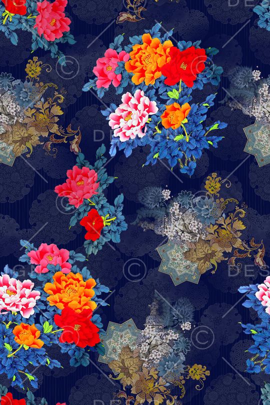 花卉印花华亿平台图片