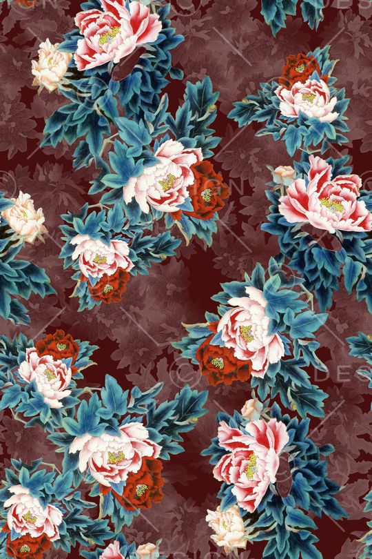 花卉印花华亿平台图片