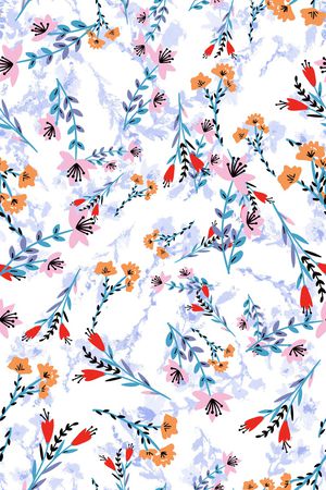 清爽底花卉印花华亿平台图片