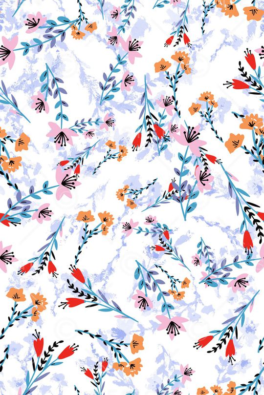 清爽底花卉印花华亿平台图片