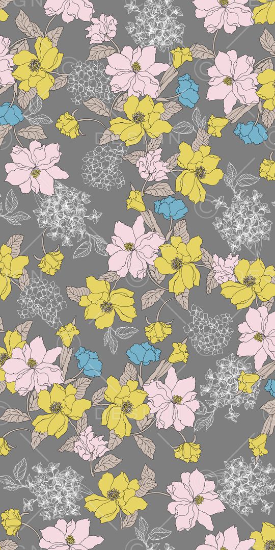 手绘花卉印花华亿平台图片