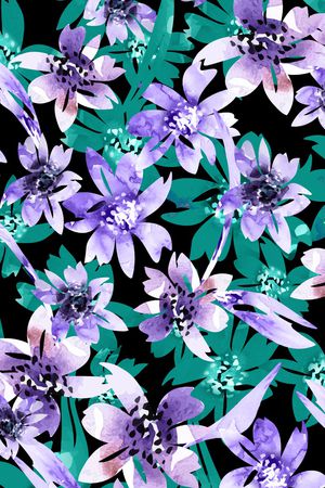 手绘花卉印花华亿平台图片