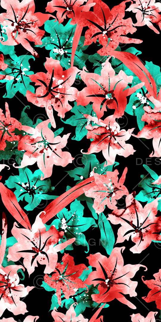 手绘花卉印花华亿平台图片