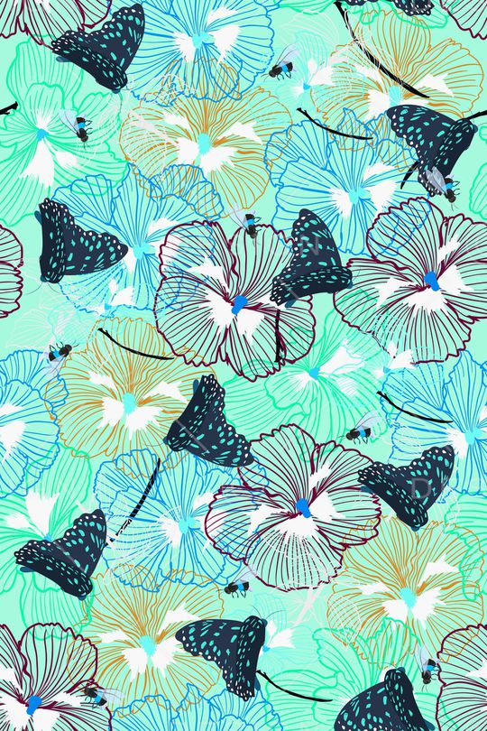 绿植树叶印花华亿平台图片