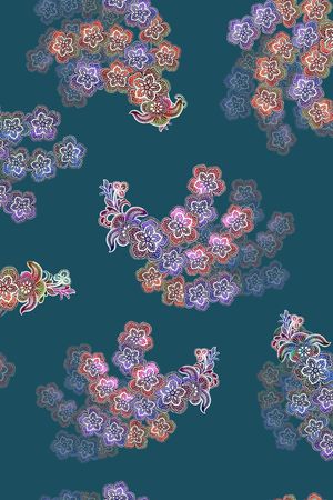 中老年秋冬花纹印花华亿平台图片