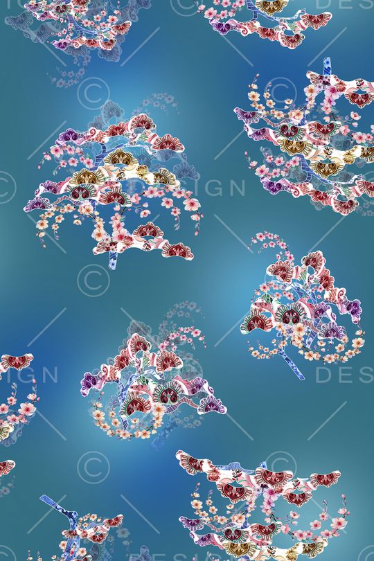 中老年秋冬花纹印花华亿平台图片