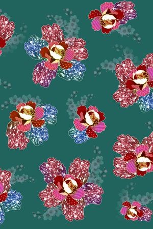 中老年秋冬花纹印花华亿平台图片