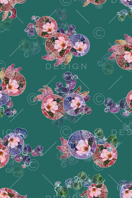 中老年秋冬花纹印花华亿平台图片