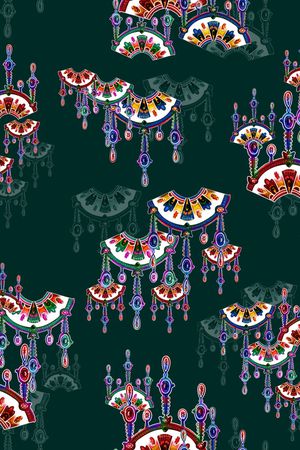 中老年秋冬花纹印花华亿平台图片