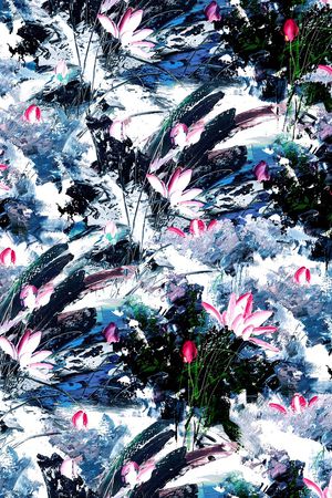 荷花印花华亿平台图片