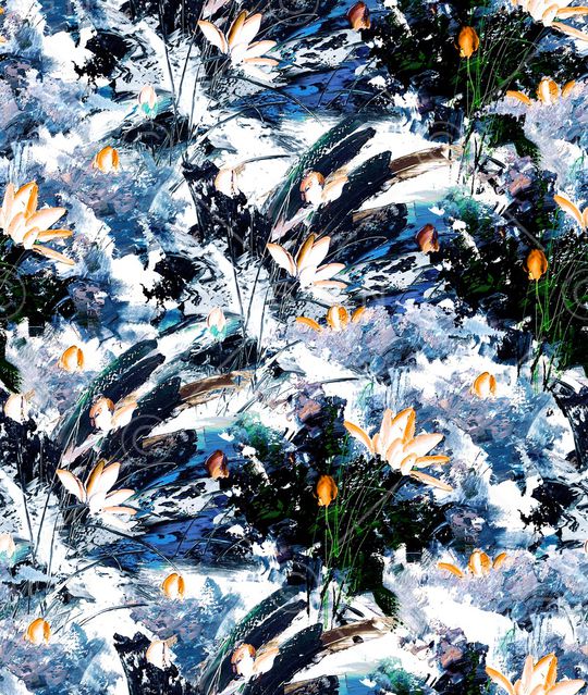 荷花印花华亿平台图片