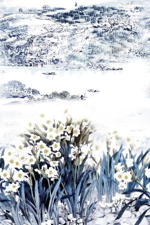 水墨风印花华亿平台图片