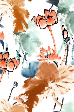 荷花印花华亿平台图片