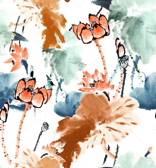 荷花印花华亿平台图片