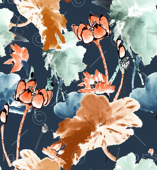 荷花印花华亿平台图片