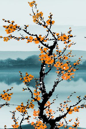 梅花印花华亿平台图片