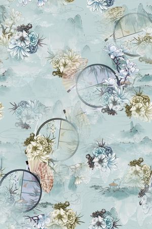 传统纹样印花华亿平台图片